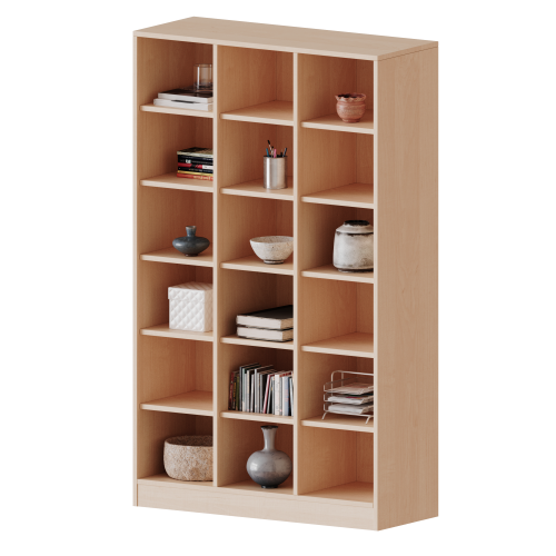 Taschenregal, 4,5 Ordnerhöhen - Serie evo180 Breite 104,5 cm, Gesamthöhe 172 cm, 18 halbhohe Fächer, mit Sockel (81 mm) Taschenregal, 4,5 Ordnerhöhen - Serie evo180 Breite 104,5 cm, Gesamthöhe 172 cm, 18 halbhohe Fächer, mit Sockel (81 mm)