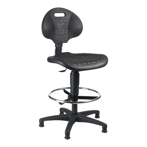Drehstuhl KIM mit Gaslift-Counter, feststehend Sitzhöhe: 42-55 cm, Sitz und Lehne: PU, schwarz