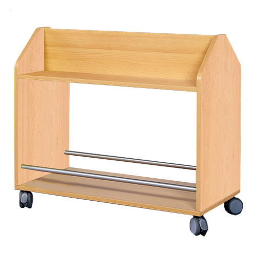 Taschenwagen doppelseitig mit Ablagen in 2 Etagen, aus feuerhemmendem Material, H/T: 82x50 cm