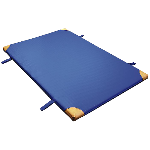 Turnmatte B/H/T: 200x6x100 cm, blau mit Lederecken und Schlaufen