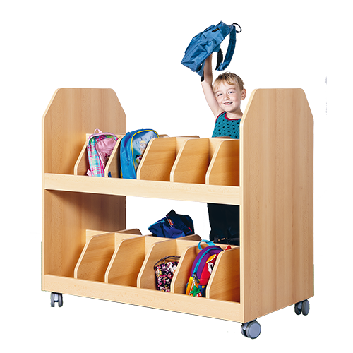 Taschenwagen mit Trennungen 24 Taschen in 2 Etagen, doppelseitig nutzbar, B/H/T: 120x110x60 cm