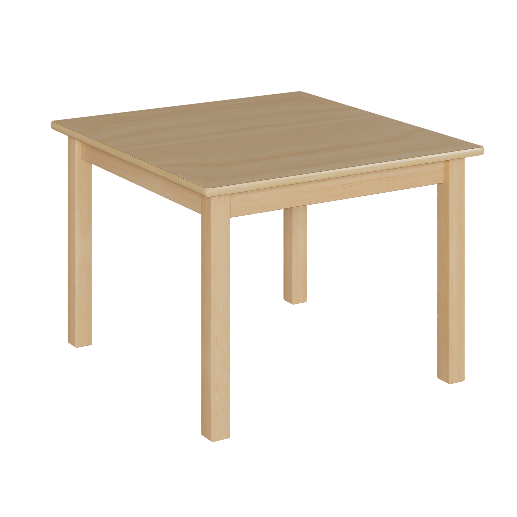 Quadrattisch mit Massivholzgestell und Schichtstoffplatte B/T: 80x80 cm, in 7 Tischhöhen lieferbar