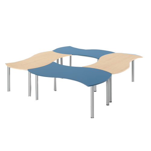 Wellen-Rechtecktisch SoooRounD Basic I, mit Melaminplatte B/T: 160x80 cm Wellen-Rechtecktisch SoooRounD Basic I, mit Melaminplatte B/T: 160x80 cm