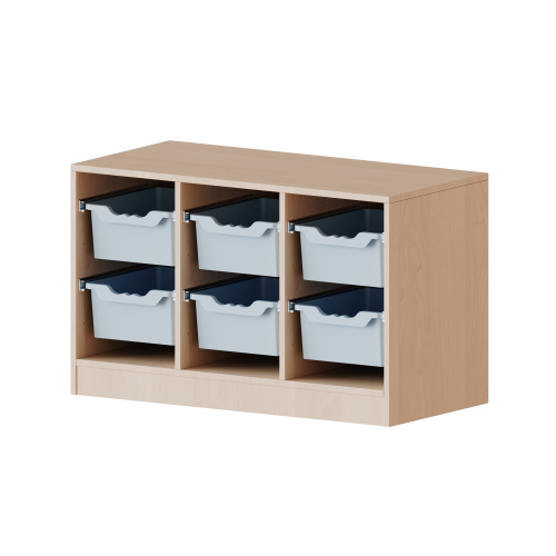 ErgoTray Regal, dreireihig, 1,5 Ordnerhöhen - evo180 Serie B/H/T: 104,5x64x40 cm, Breite 104,5 cm, Gesamthöhe 64 cm, mit Sockel, 6 hohe ErgoTray Boxen ErgoTray Regal, dreireihig, 1,5 Ordnerhöhen - evo180 Serie B/H/T: 104,5x64x40 cm, Breite 104,5 cm, Gesamthöhe 64 cm, mit Sockel, 6 hohe ErgoTray Boxen