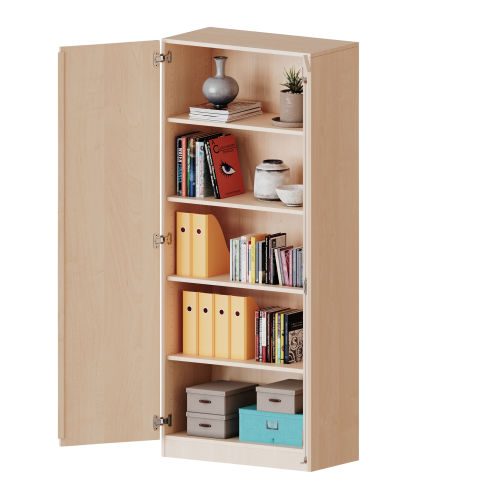 Schrank, 5 Ordnerhöhen - Serie evo180 Gesmthöhe 190 cm, 2 Türen, abschließbar, mit Sockel (81 mm)