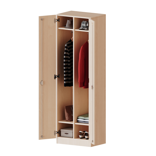 Spind Schrank, 5 Ordnerhöhen - Serie evo180 Gesamthöhe 190 cm, 2 durchgehende Türen, mit Sockel (81 mm)