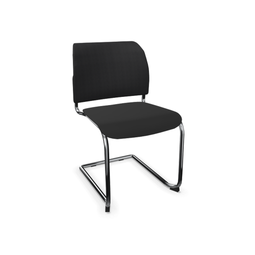 Stuhl ANABELLE mit Netzrücken B/H/T: 47x85x55 cm, Kufengestell, Kunststoffsitz