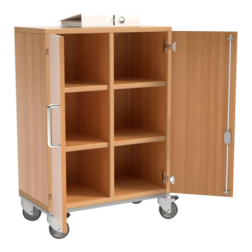 Schrank mit 6 Fächern B/H/T: 71x91x50 cm, fahrbar