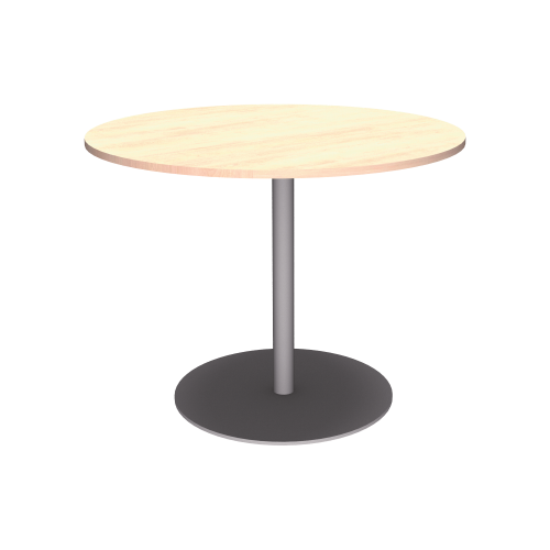 Rundtisch Melamin mit Mittelsäule und Bodenplatte D/H: 80/100/120x75/110 cm, mit Mittelsäule, Bodenplatte und melaminharzbeschichteter Tischplatte