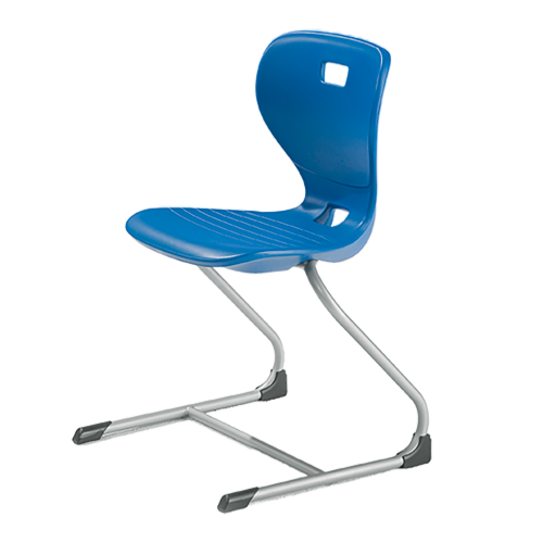 Ergostar Freischwinger Schulstuhl Sitzschalenfarbe Blau, Sitzhöhe 35 cm
