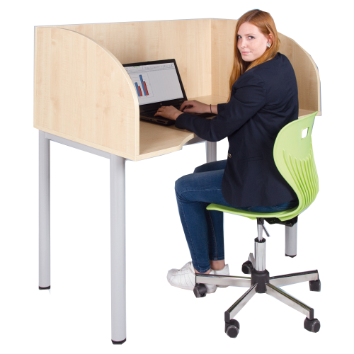 Arbeitstisch mit Sichtblende und Körperausschnitt Tiefe: 80 cm, Breite & Höhe wählbar Arbeitstisch mit Sichtblende und Körperausschnitt Tiefe: 80 cm, Breite & Höhe wählbar