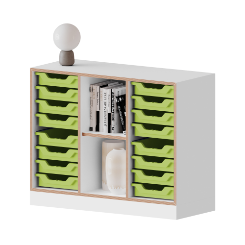 qickly® Regal, 2 Ordnerhöhen, 16 kleine Ergo Tray Boxen B/H/T: 104,2x74,3x42,6 cm qickly® Regal, 2 Ordnerhöhen, 16 kleine Ergo Tray Boxen B/H/T: 104,2x74,3x42,6 cm