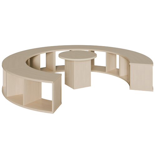 Sitzrondell mit Tisch, 7-teilig DM/H: 230x40/48 cm, 6 Bänke, 1 Tisch Sitzrondell mit Tisch, 7-teilig DM/H: 230x40/48 cm, 6 Bänke, 1 Tisch