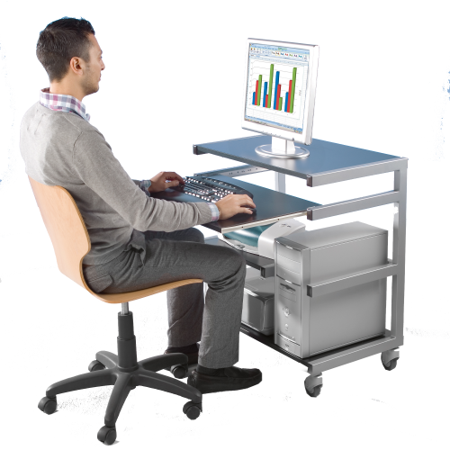 Mobiler PC-Arbeitsplatz B/H/T: 76x85x45 cm, Tastaturhöhe: 72 cm Mobiler PC-Arbeitsplatz B/H/T: 76x85x45 cm, Tastaturhöhe: 72 cm