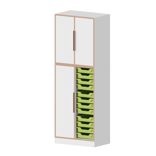 qickly® Schrank, 5 Ordnerhöhen, 3 Türen, 12 kleine Ergo Tray Boxen B/H/T: 70,1x176x42,6 cm qickly® Schrank, 5 Ordnerhöhen, 3 Türen, 12 kleine Ergo Tray Boxen B/H/T: 70,1x176x42,6 cm