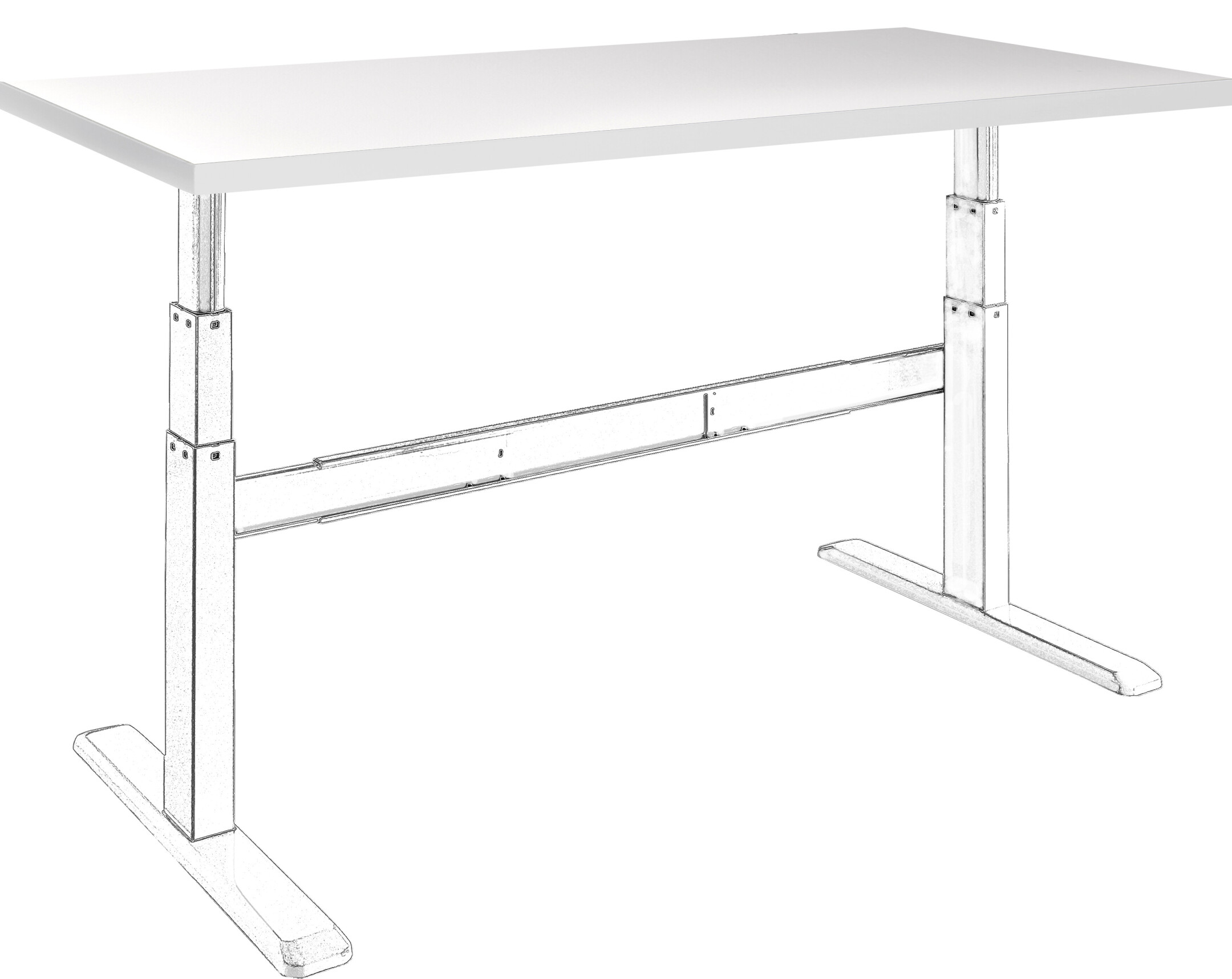 celexon Tischplatte 125 x 75cm für Adjust- Schreibtisch, weiß