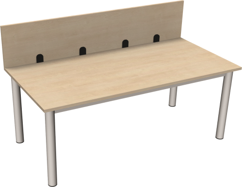 Tisch mit Sichtblende, Gestell aus 40x2 mm Rundrohr B/T: 150x75 cm, Tisch mit zusätzlicher Aufsatz-Frontblende 40 cm hoch Tisch mit Sichtblende, Gestell aus 40x2 mm Rundrohr B/T: 150x75 cm, Tisch mit zusätzlicher Aufsatz-Frontblende 40 cm hoch