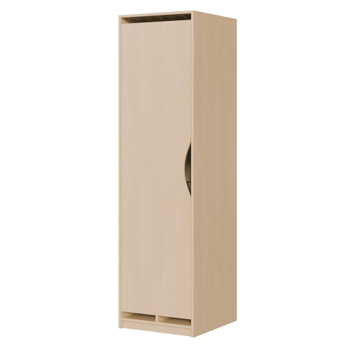 Liegepolsterschrank eintürig, 227 cm hoch, oben 6 Polster, unten Bettzeugfächer B/H/T: 62x227x67 cm, Türanschlag wählbar, für 6 Matratzen, Bettwäschefächer, Korpus mit Dekortür