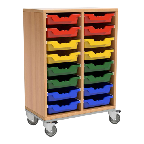 Schrank mit 16 flachen Schüben B/H/T: 71x91x50 cm, fahrbar