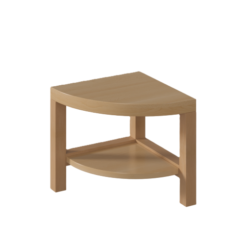 Garderobenbank-Außenecke B/T: 35x35 cm, gerundete Bankplatte, Gestell in Buche-massiv, einschließlich Schuhablage (links/rechts)