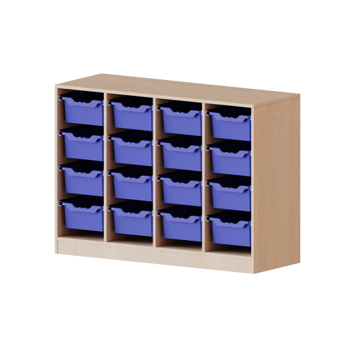 ErgoTray Regal, vierreihig, 2,5 Ordnerhöhen - evo180 Serie Breite 138,7 cm, Gesamthöhe 100 cm, mit Sockel, 16 hohe ErgoTray Boxen ErgoTray Regal, vierreihig, 2,5 Ordnerhöhen - evo180 Serie Breite 138,7 cm, Gesamthöhe 100 cm, mit Sockel, 16 hohe ErgoTray Boxen
