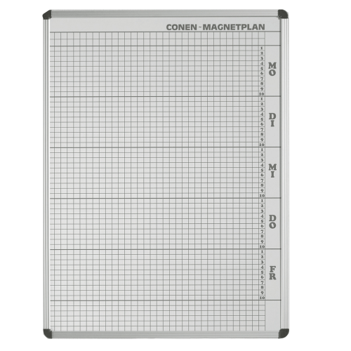Plantafel mit Personalplan und Stundenraster aus beschreibbarer Premium Stahlemaille, weiß Oberflächen magnethaftend, Rastermaß BxH: 20 x 20/16 mm Plantafel mit Personalplan und Stundenraster aus beschreibbarer Premium Stahlemaille, weiß Oberflächen magnethaftend, Rastermaß BxH: 20 x 20/16 mm