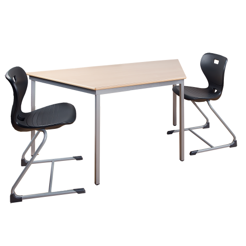 Trapezförmiger Tisch, Platte mit Schichtstoff verschiedene Größen in wählbarer Höhe, Gestell Stahlquadratrohr 30x30 Trapezförmiger Tisch, Platte mit Schichtstoff verschiedene Größen in wählbarer Höhe, Gestell Stahlquadratrohr 30x30