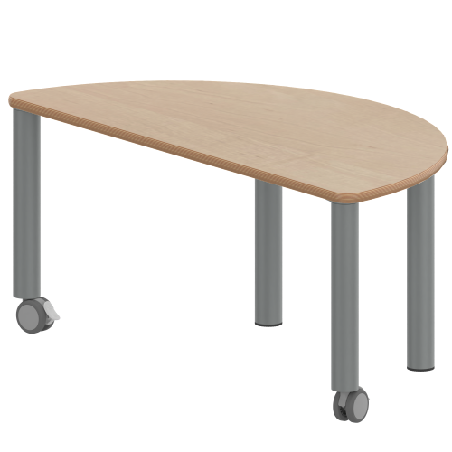 Tisch ZALOTTI mit Schichtstoff-Belag Halbrundtische, Stellfläche B/T: 120x60 cm, Höhen 25…76 cm, Stahlrohrbeine Ø 60 mm, Fußvariante: fahrbar Tisch ZALOTTI mit Schichtstoff-Belag Halbrundtische, Stellfläche B/T: 120x60 cm, Höhen 25…76 cm, Stahlrohrbeine Ø 60 mm, Fußvariante: fahrbar