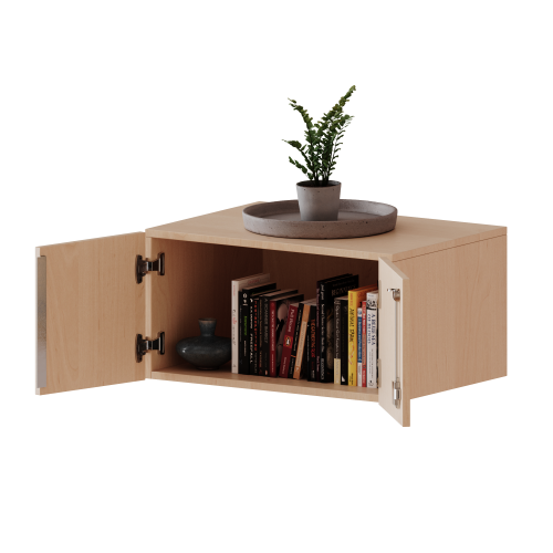 Aufsatzschrank für ErgoTray Serie, 1 Ordnerhöhe - Serie evo180 zwei Türen, B/H/T: 70,3x36x50 cm
