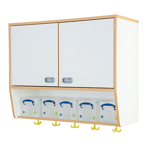 Hängeschrank als Ablage mit Boxen Schrank, darunter Aufbewahrungsboxen, Garderobenhaken, H/T: 80x40 cm Hängeschrank als Ablage mit Boxen Schrank, darunter Aufbewahrungsboxen, Garderobenhaken, H/T: 80x40 cm