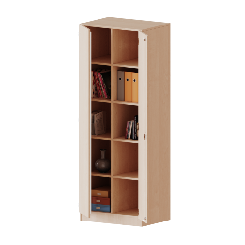 ErgoTray Schrank, zweireihig, 5 Ordnerhöhen - evo180 Serie B/H/T: 70,3x190x50 cm, zweitürig, mit Sockel (81 mm), mit Mittelwand, ohne Boxen