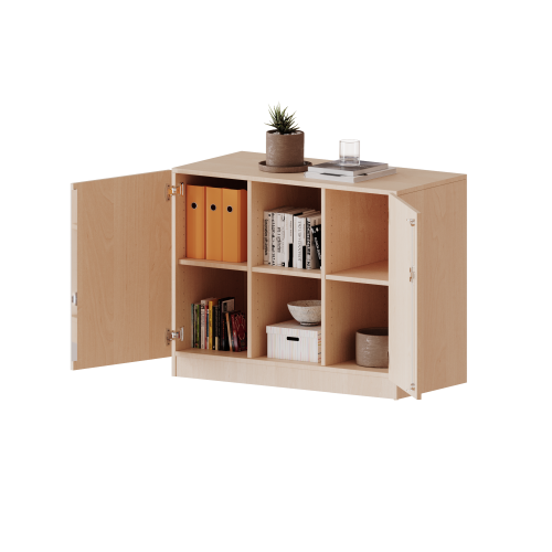 Schrank, dreireihig, 2 Ordnerhöhen - evo180 Serie Breie 104,5 cm,Gesamthöhe 82 cm, zweitürig, mit Sockel, ohne Boxen Schrank, dreireihig, 2 Ordnerhöhen - evo180 Serie Breie 104,5 cm,Gesamthöhe 82 cm, zweitürig, mit Sockel, ohne Boxen