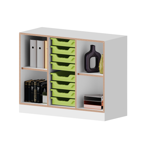 qickly® Regal, 2 Ordnerhöhen, 8 kleine Ergo Tray Boxen B/H/T: 104,2x74,3x42,6 cm qickly® Regal, 2 Ordnerhöhen, 8 kleine Ergo Tray Boxen B/H/T: 104,2x74,3x42,6 cm