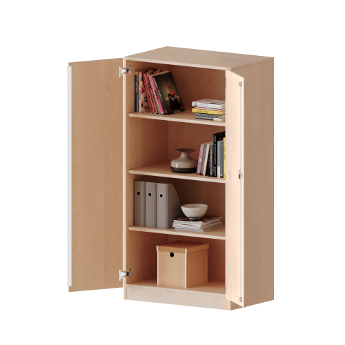 Schrank, 4 Ordnerhöhen - Serie evo180 Gesamthöhe 154 cm, 2 Türen, abschließbar, mit Sockel (81 mm)