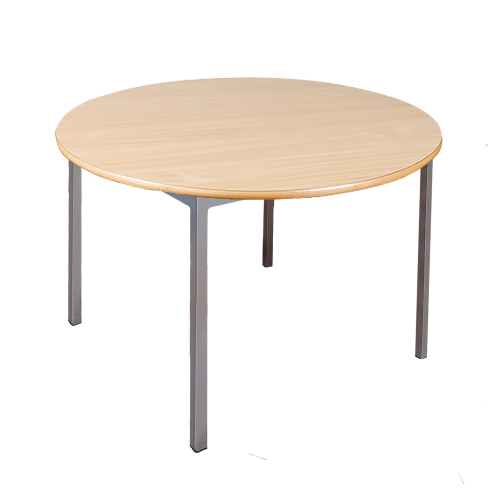 Runder Tisch, Platte mit Schichtstoff verschiedene Größen in wählbarer Höhe, Gestell Stahlquadratrohr 30x30