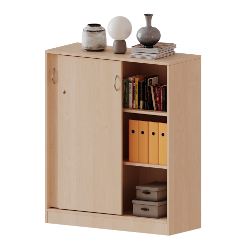 Schiebetürenschrank, 3 Ordnerhöhen - Serie evo180 Gesamthöhe 118 cm, abschließbar, mit Mittelwand, mit Sockel (81 mm) Schiebetürenschrank, 3 Ordnerhöhen - Serie evo180 Gesamthöhe 118 cm, abschließbar, mit Mittelwand, mit Sockel (81 mm)