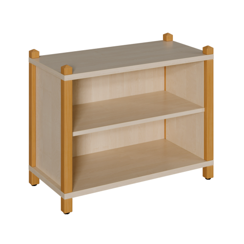 Stollen-Regal mit 2 Fächern H/T: 60x40 cm, Regal mit 1 verstellbaren Einlegeboden bzw. 2 Fächern, 3seitig geschlossen