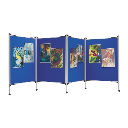 Mobile Stell- und Kommunikationswand aus 3 Tafelflächen B/H: 120x192 cm, mit Rollen
