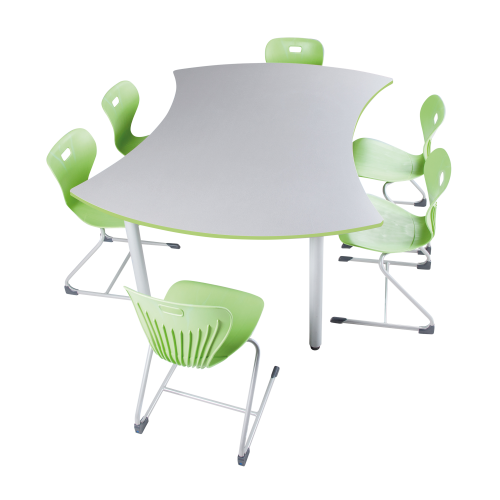 Tischserie BEAN B/T: 140x70 cm, fahrbar, 2 feststellbare Rollen, verschiedene feste Höhen wählbar, Vollkernplatte